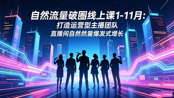 (16582期)自然流量破圈线上课1-11月:打造运营型主播团队 直播间自然流量爆发式增长