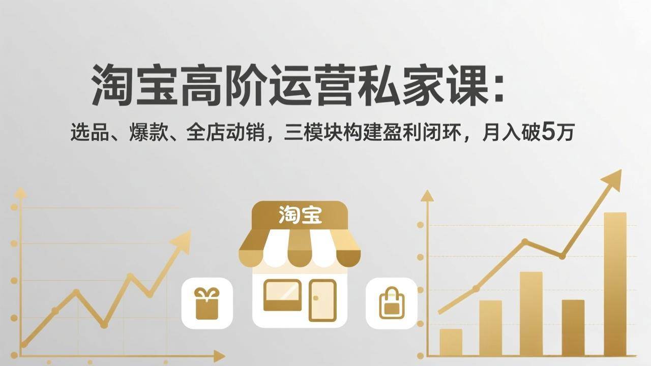 (17904期)淘宝高阶运营私家课(更新26年4月):选品、爆款、全店动销,三模块构建盈利闭环,月入破5万