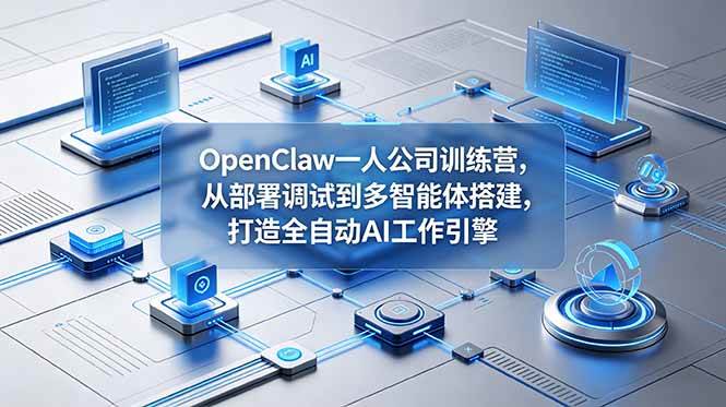 (18789期)OpenClaw 一人公司训练营,从部署调试到多智能体搭建,打造全自动 AI 工作引擎