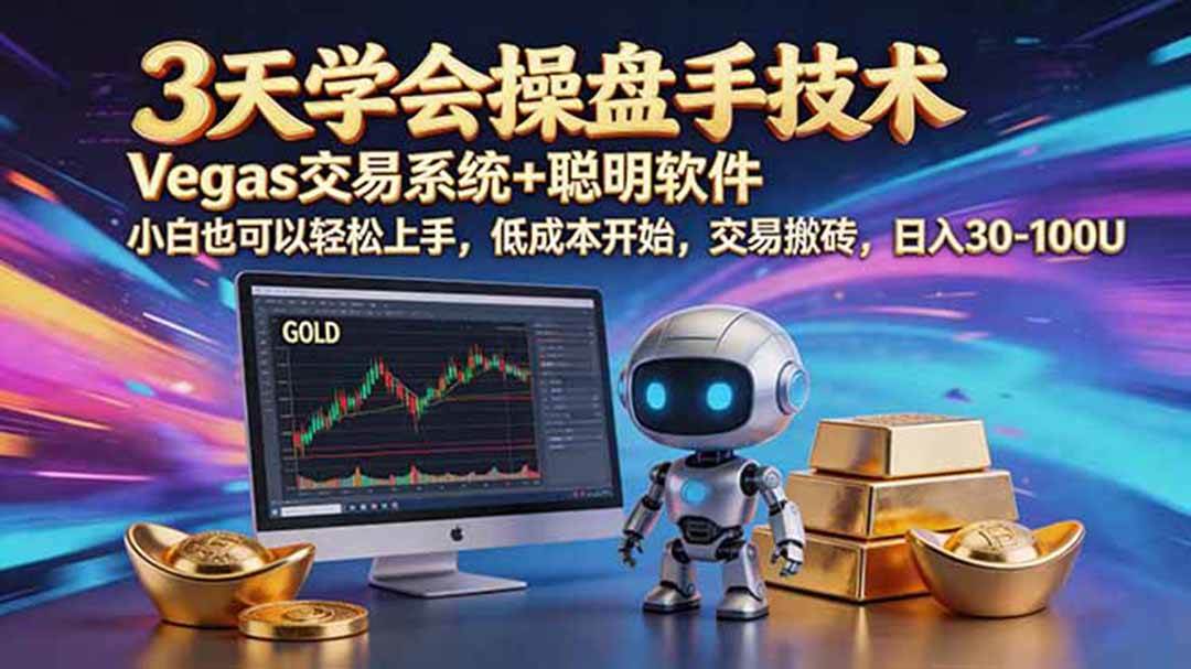 (19005期)三天学会操盘手技术,vegas技术+聪明软件,小白也可以轻松上手,日入500+