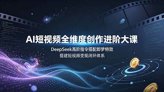 (19153期)AI短视频全维度创作进阶大课,DeepSeek高阶指令搭配即梦特效,搭建短视频变现闭环体系