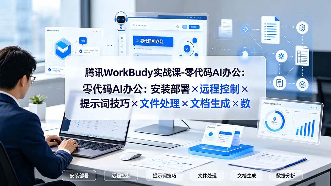(19325期)腾讯WorkBuddy实战课-零代码AI办公:安装部署×远程控制×提示词技巧×文件处理×文档生成×数据分析