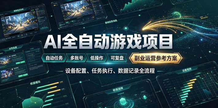 (19365期)AI全自动游戏躺賺副业:日入几百,稳定运行三年的项目!