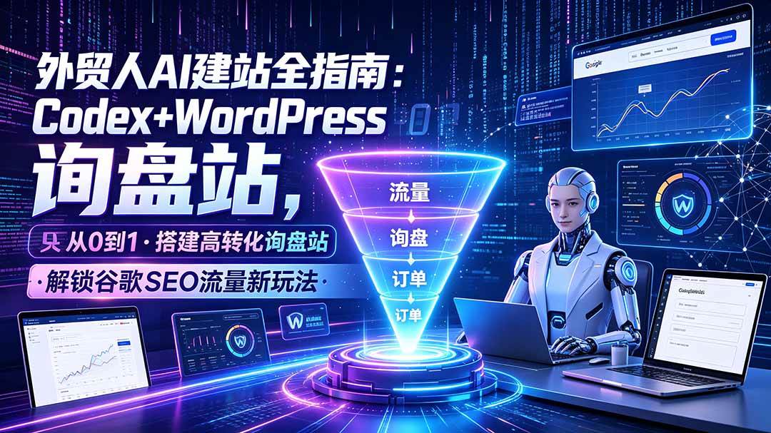 (19439期)外贸人AI建站全指南:Codex+WordPress从0到1·搭建高转化询盘站·解锁谷歌SEO流量新玩法
