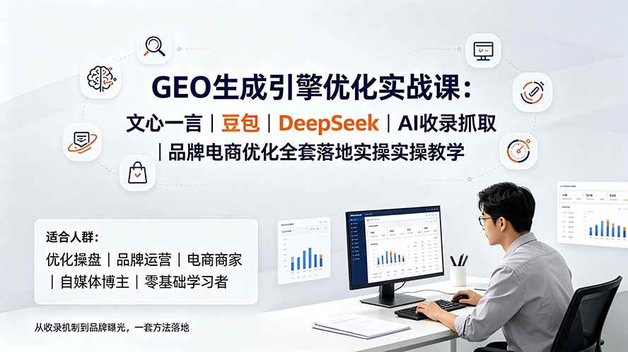 (19456期)GEO生成引擎优化实战课:文心一言|豆包|DeepSeek|AI收录抓取|品牌电商优化全套落地实操教学