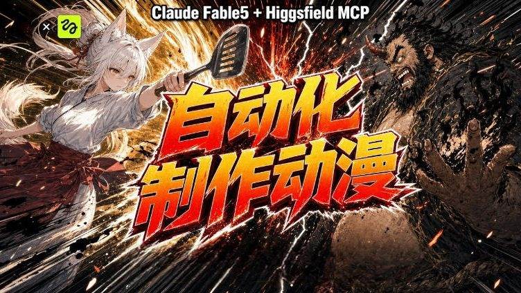 (19477期)AI自动化动漫制作!Claude Fable 5接入Higgsfield MCP,直接生成完整创意内容
