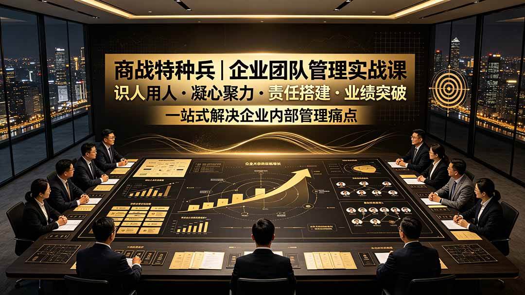 (19534期)商战特种兵|企业团队管理实战课:识人用人|凝心聚力|责任搭建|业绩突破,一站式解决企业内部管理痛点