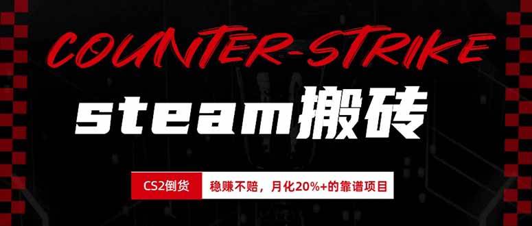 (19918期)steam搬砖,倒卖cs2饰品,达到月化20%+的收益,真正的靠谱可落地长期项目