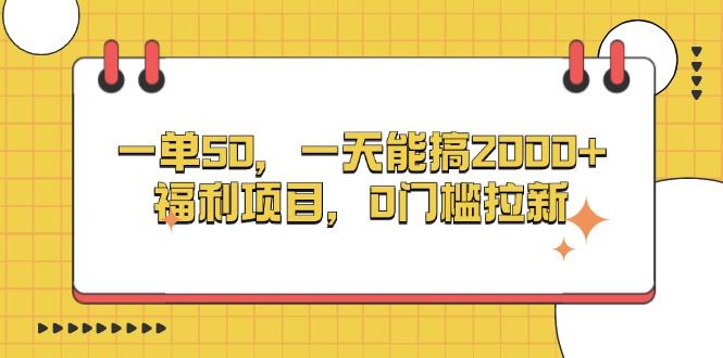 （13295期）一单50，一天能搞2000+，福利项目，0门槛拉新-大海创业网