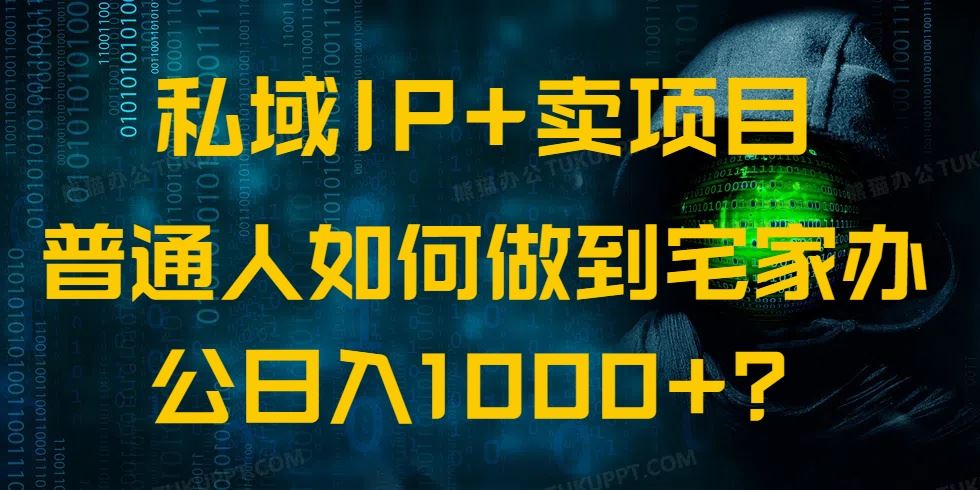 （14400期）私域IP+卖项目，普通人如何做到宅家办公实现日入1000+-富业网创