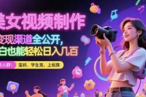 美女视频制作 + 变现渠道全公开，小白也能轻松日入几张【揭秘】