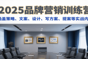 2025品牌营销训练营，涵盖策略、文案、设计、写方案、提案等实战内容