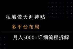 私域做天涯神贴 多平台布局 月入5k+详细流程拆解