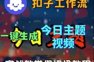 Coze扣子工作流一键生成今日话题视频，实战保姆级教程