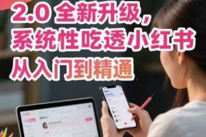 小红书运营课程2.0全新升级，从入门到精通，系统性吃透小红书