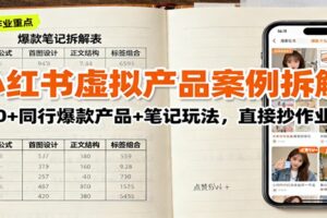 小红书虚拟产品案例拆解：100+同行爆款产品+笔记玩法，直接抄作业