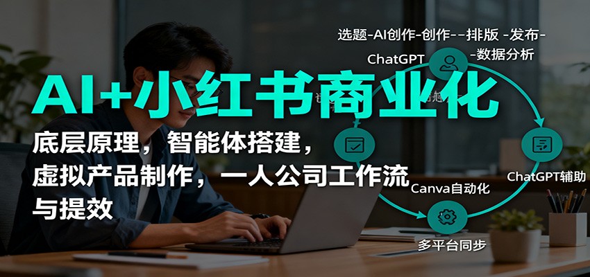 AI+小红书商业化，底层原理，智能体搭建，虚拟产品制作，一人公司工作流与提效-大牛创业网