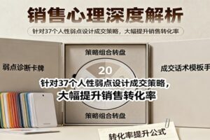 销售心理深度解析：针对37个人性弱点设计成交策略，大幅提升销售转化率！