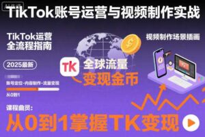 2025最新TikTok账号运营与视频制作实战全流程，从0到1掌握TK变现（含11月最新TK搬运技术）