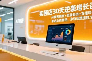 (16793期)实体店30天逆袭增长课,AI获客模型+流量矩阵+直播转化,单店业绩翻倍,净利润增加数万元