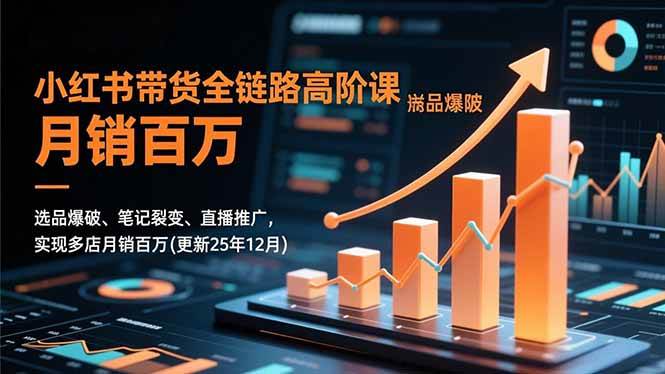 （16842期）小红书带货全链路高阶课，选品爆破、笔记裂变、直播推广，实现多店月销百万(更新25年12月)