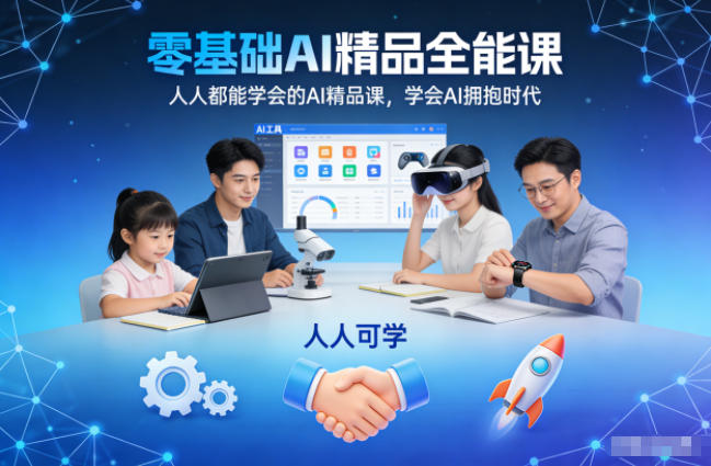 零基础AI精品全能课,人人都能学会的AI精品课,学会AI拥抱时代-后生网课库