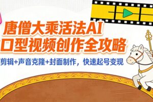 “大乘活法”AI对口型视频创作全攻略:文案剪辑+声音克隆+封面制作,快速起号变现
