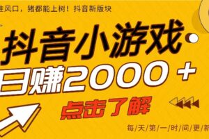 (16831期)25年爆火的抖音小游戏项目,一部手机日入2000➕