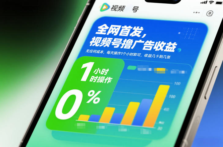 全网首发，视频号撸广告收益，无任何成本，每天操作1个小时即可，收益几十到几张-苏武资源网