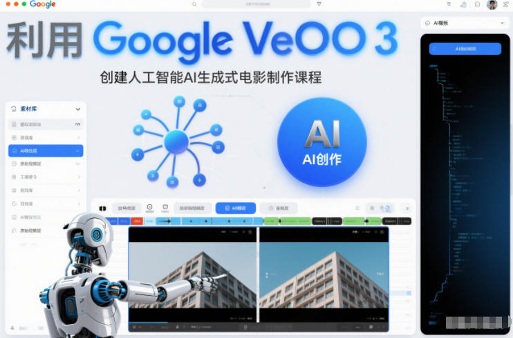 利l用Google Veo 3创建人工智能AI生成式电影制作课程，使用人工智能的力量创建令人惊叹的视频-苏武资源网