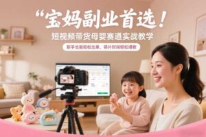 宝妈副业首选！短视频带货母婴赛道实战教学，新手也能轻松出单，碎片时间轻松增收