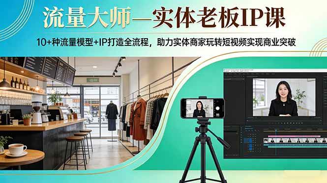 （17638期）流量大师—实体老板IP课：10+种流量模型+IP打造全流程，助力实体商家玩转短视频实现商业突破