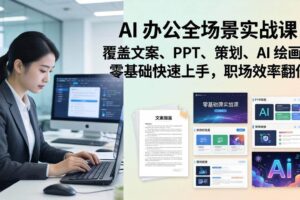 (17732期) AI 办公全场景实战课:覆盖文案、PPT、策划、AI 绘画,零基础快速上手,职场效率翻倍