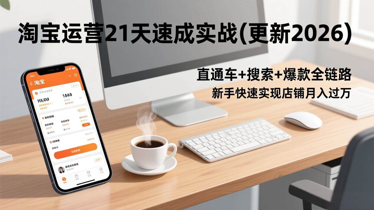 （17806期）淘宝运营21天速成实战(更新3月)，直通车+搜索+爆款全链路，新手快速实现店铺月入过万
