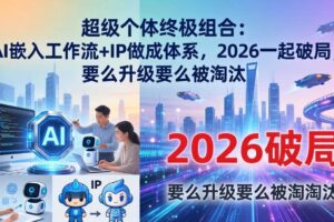(17808期)超级个体终极组合-更新:AI嵌入工作流+IP做成体系,2026一起破局,要么升级要么被淘汰