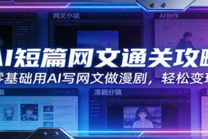 AI短篇网文通关攻略:零基础用AI写网文做漫剧,轻松变现