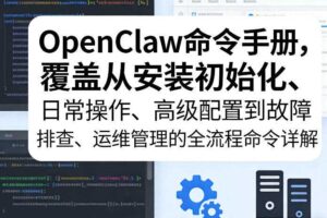 OpenClaw命令手册，覆盖从安装初始化、日常操作、高级配置到故障排查、运维管理的全流程命令详解