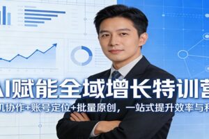 AI赋能全域增长特训营：人机协作+账号定位+批量原创，一站式提升效率与利润