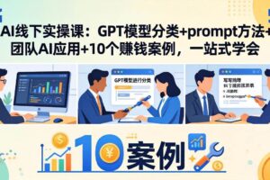 （18017期）AI线下实操课：GPT模型分类+prompt方法+团队AI应用+10个赚钱案例，一站式学会