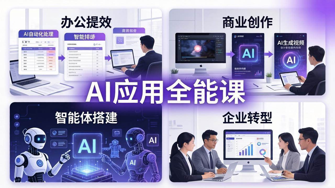 （18042期）AIGC 应用师全能课-更新：办公提效、商业创作、智能体搭建、企业转型，一站式学会AI应用