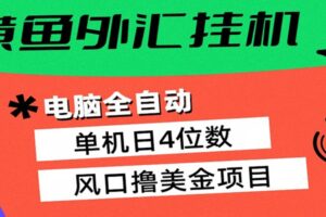 黄鱼外汇挂机：全自动赚美金、自动交易、风口项目