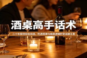 酒桌高手话术:二十年接待经验总结,吃透规律与底层逻辑秒变话题王者