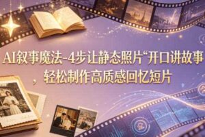 AI叙事魔法-4步让静态照片“开口讲故事”，轻松制作高质感回忆短片