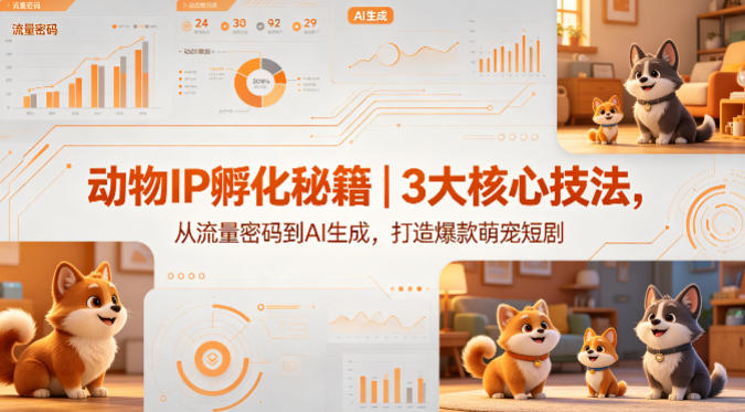 动物IP孵化秘籍｜3大核心技法，从流量密码到AI生成，打造爆款萌宠短剧
