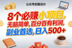 （17984期）8个必赚钱小项目，百分百有利润，无脑简单，副业首选，日入500+