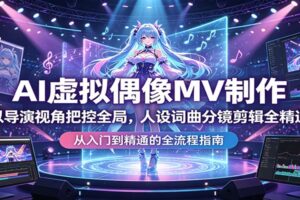 AI虚拟偶像MV制作：以导演视角把控全局，人设词曲分镜剪辑全精通