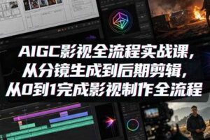 AIGC影视全流程实战课，从分镜生成到后期剪辑，从0到1完成影视制作全流程