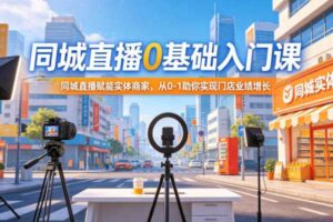 同城直播0基础入门课,同城直播赋能实体商家,从0-1助你实现门店业绩增长