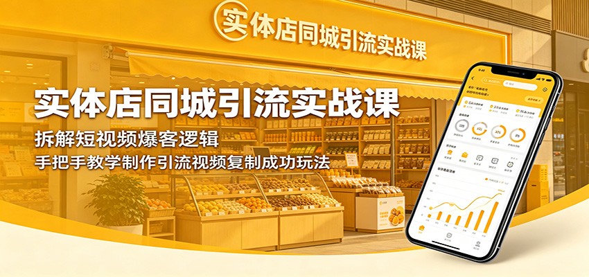 实体店同城引流实战课:拆解短视频爆客逻辑,手把手教学制作引流视频复制成功玩法