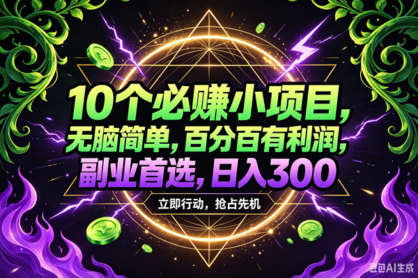 （18647期）10个必赚米的小项目，百分百赚米，无脑简单，副业首选，日入210+-大牛创业网